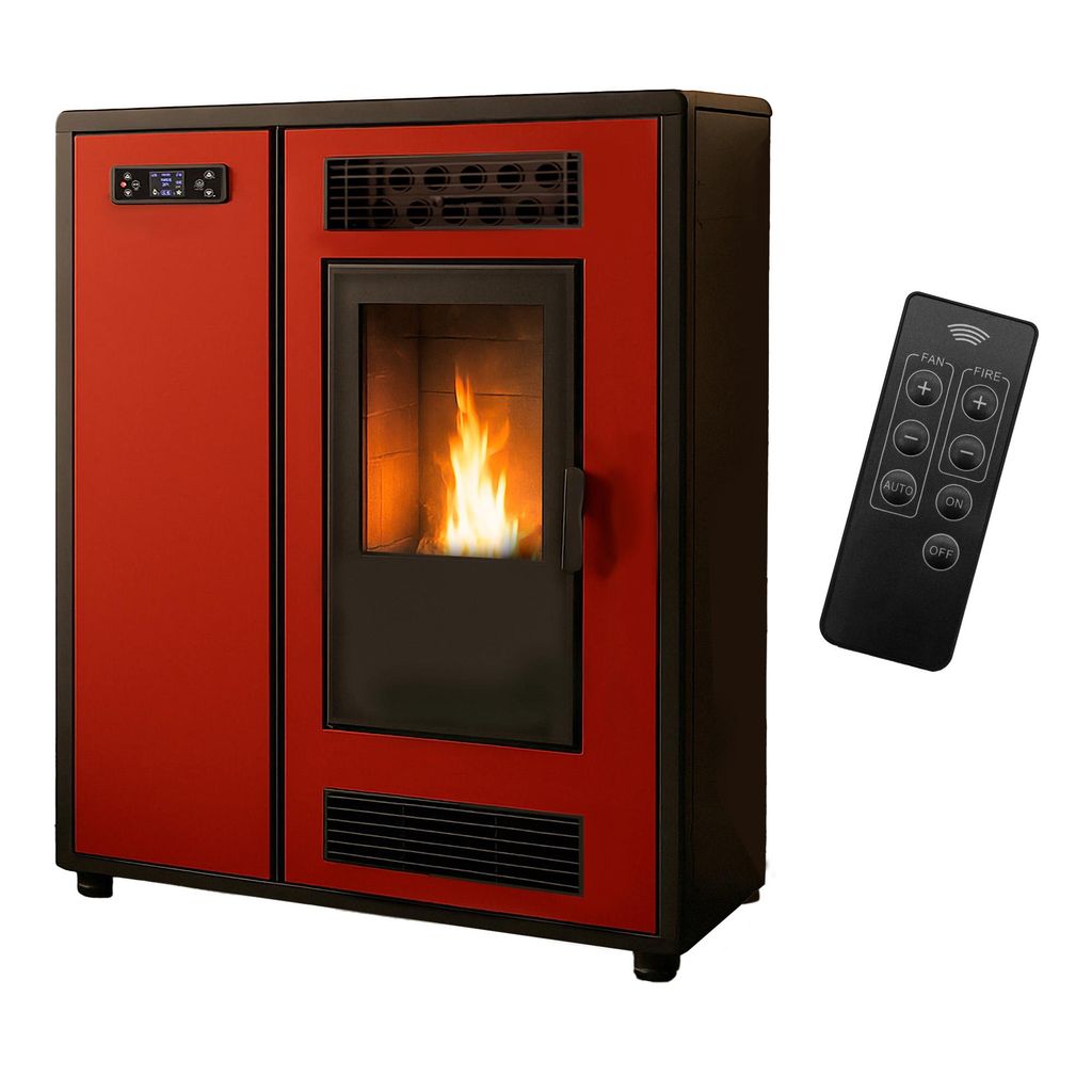 Luft- Pelletofen Slim Astral 12,2 kW Bordeaux Sannover