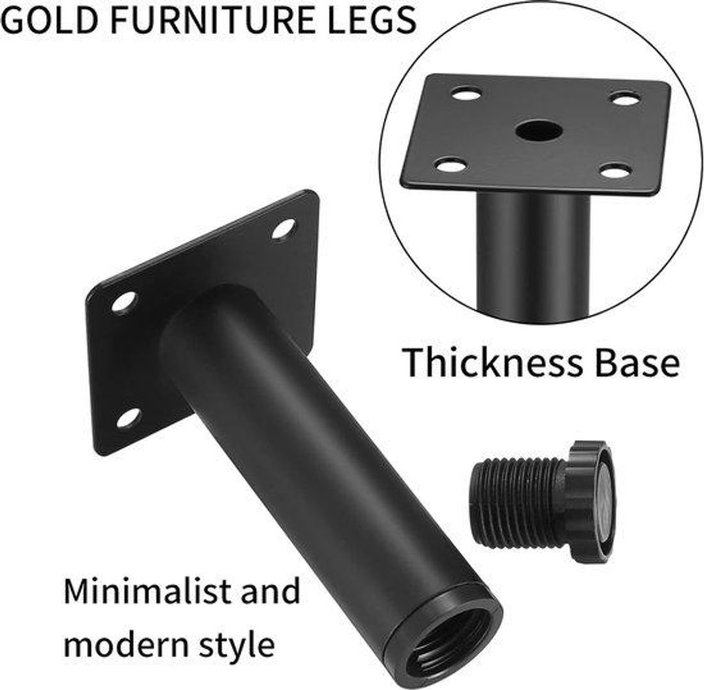 Famanu Möbelbeine 20 cm - Verstellbare Metallstützen für Möbel