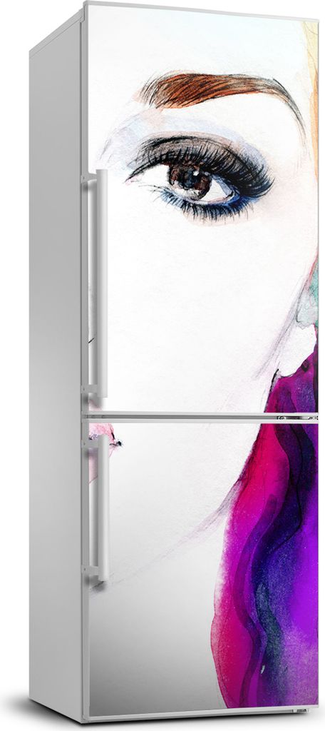 Tulup Kühlschrankdekoration - 70x190 cm - Aufkleber auf dem Kühlschrank - Abstraction Frau