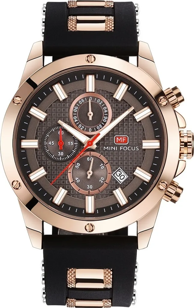 Montre Homme Noir et Or Rose Mini Focus Luis KP23866 - Cadran Analogique