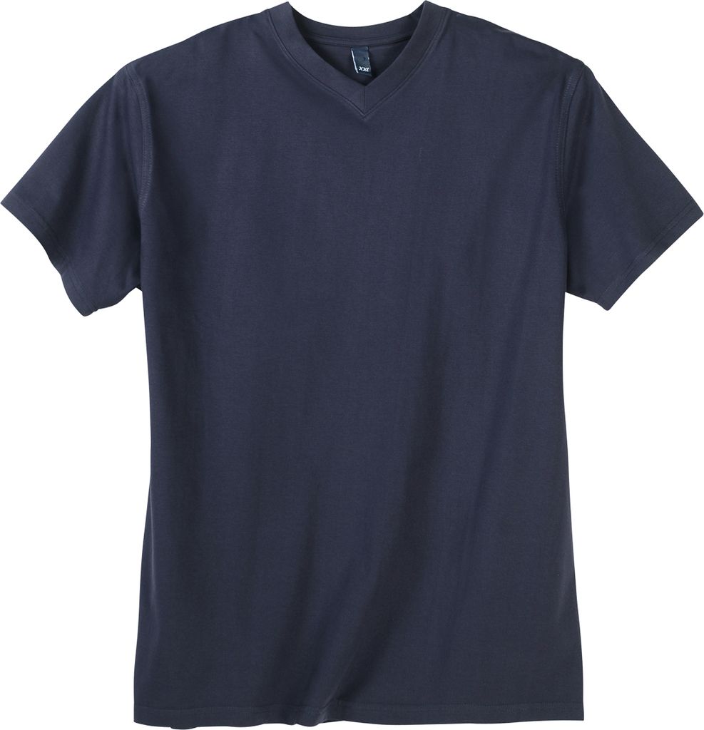Dave`s Basic T-Shirt V-Neck navy große Größen