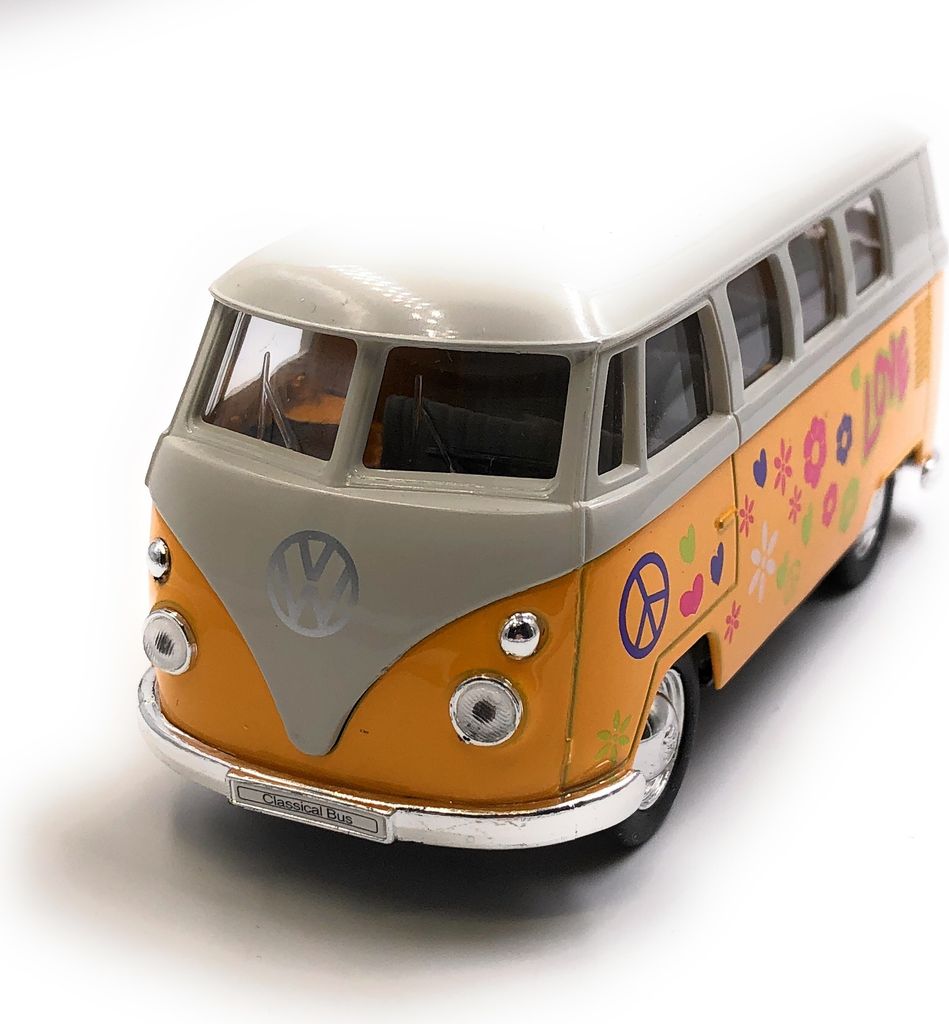 Onwomania Modellauto T1 Love Bulli Bus Love Gelb Auto Mst. 1:34-39