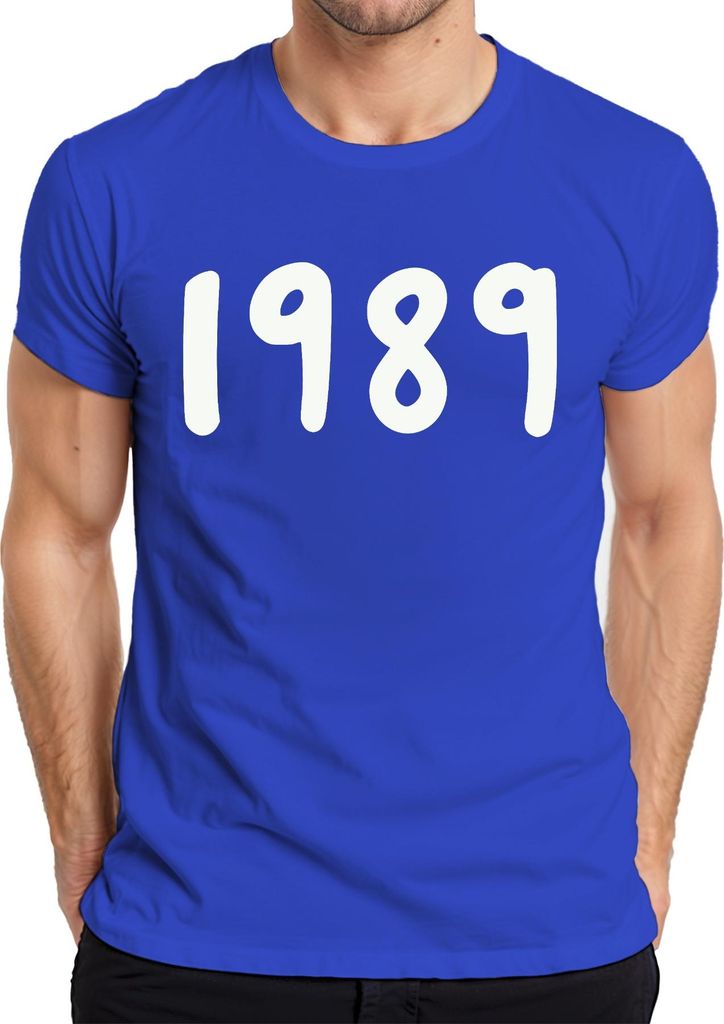 Jahrgang 1989 Retro 90er Geburtsjahr Geschenk Vintage Geburtstag Herren T-Shirt, Blau, XXL