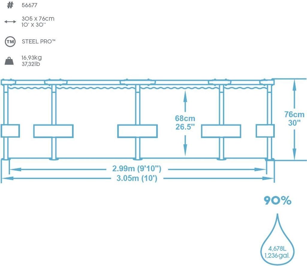 Bestway Steel Pro Swimming-Pool 305x76 cm Produktbild 34