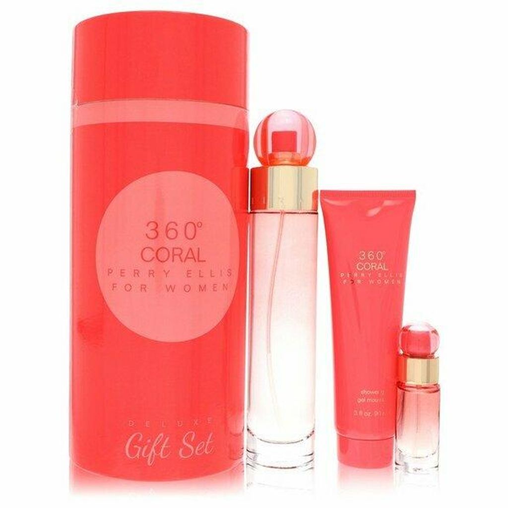 Perry Ellis 360 Parfümset Eau de Parfum 100 ml, Mini Spray & Duschgel