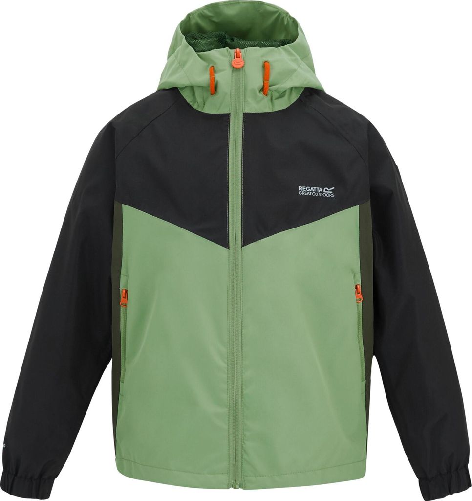 Regatta - "Hanleigh" Jacke, wasserfest für Kinder RG12721 (140) (Salbei/Schwarz/Dunkel-Khaki)