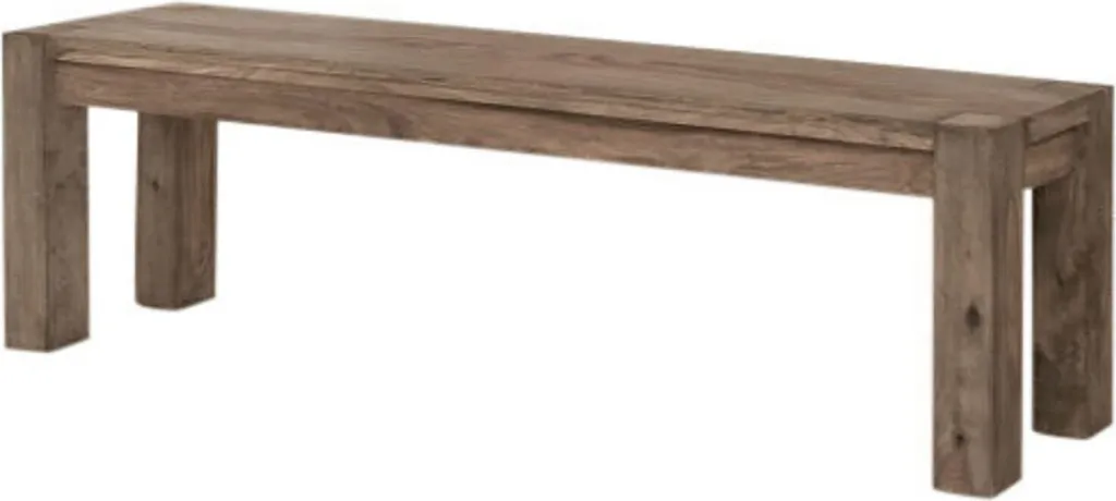 Banc robuste en bois massif gris taupe 160cm : l'assise gain de place