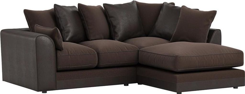 Rechtsseitiges Ecksofa Dillon-Malmo 28/Snake brown-Polyesterfasern + Schaumstoff