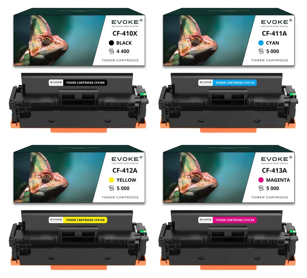 Lot de 4 Toners CF410X Grande Capacité CMJN pour Série HP Color M477