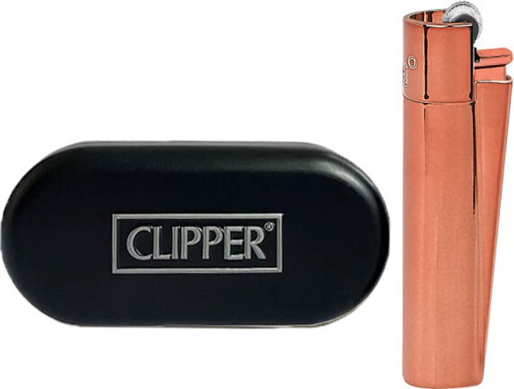 Clipper Metall Dark Rose Gold Reibradfeuerzeug in der Metallbox