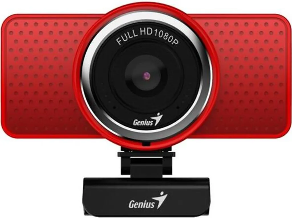 Webcam 1080p 30 FPS Genius ECam 8000 Rouge Haute Définition USB Plug-Play