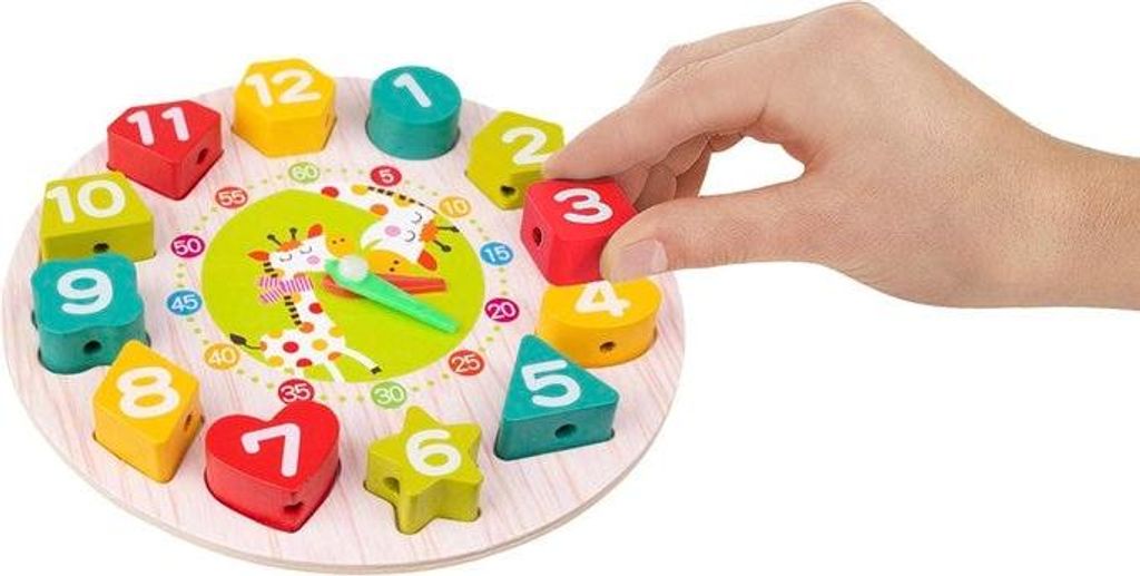 Vzdelávacie drevené hodiny žirafa Obrázok produktu 