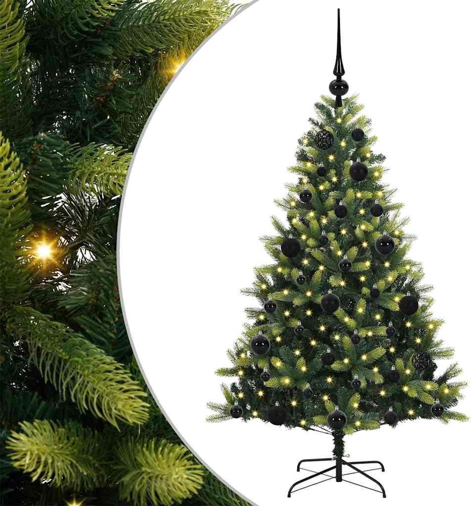 "2026"Cloris Künstlicher geflammter Weihnachtsbaum 150 LEDs Grün 120cm - Künstliche Weihnachtsbäume eleganten303877