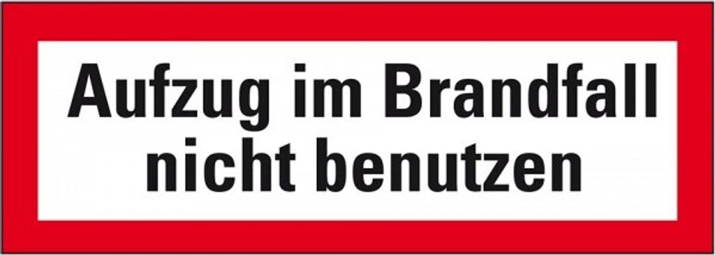 Dreifke Schild I Feuerwehrschild Aufzug im Brandfall nicht benutzen, Kunstst...