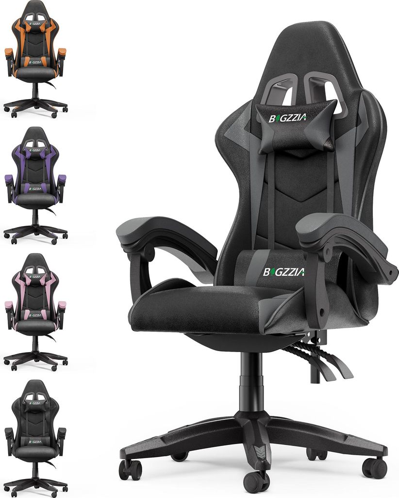 Chaise de jeu ergonomique - coussin lombaire + appui-tête - Image du produit 
