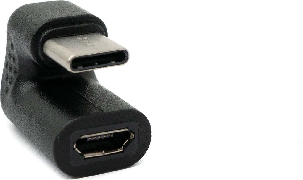 USB 3.1 U Turn 180° Adapter Typ C Stecker zu Micro USB Buchse Winkel Kabel in Schwarz