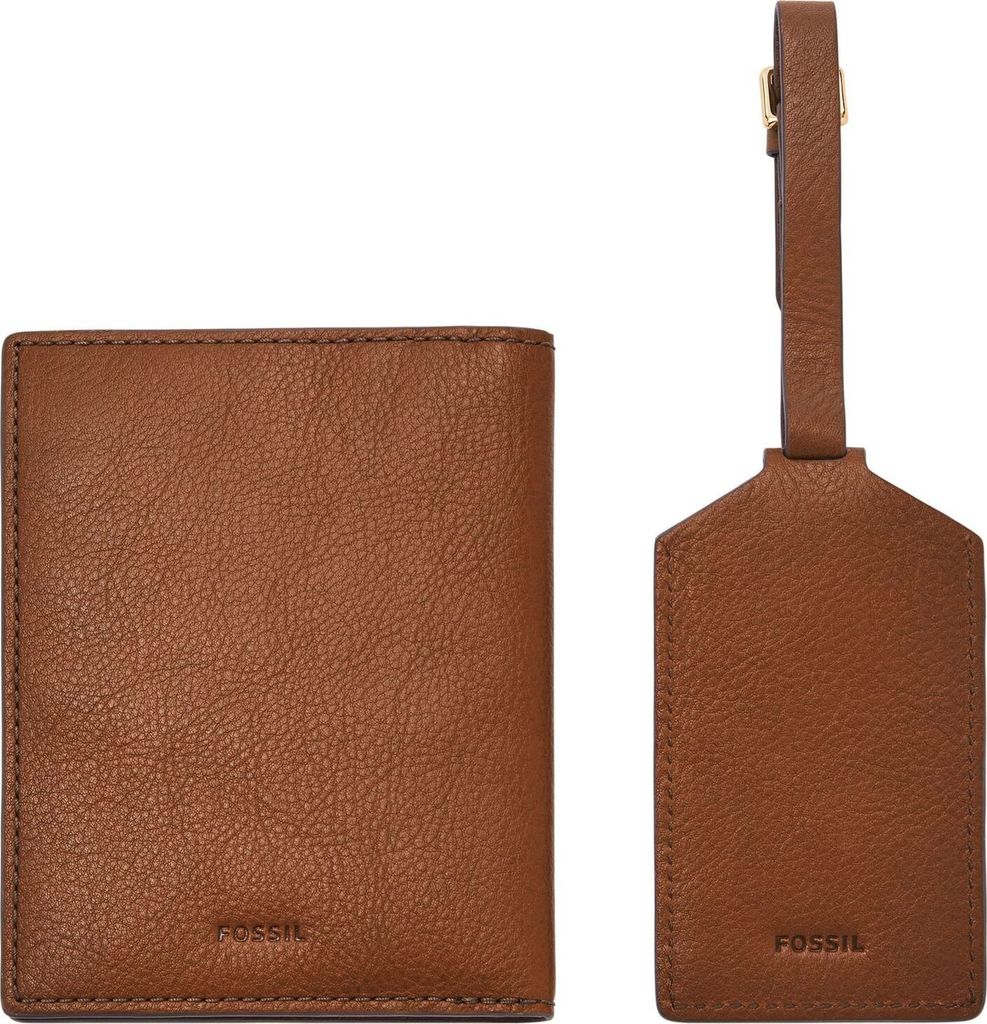 FOSSIL Ausweisetui Reisezubehör Gift Set Passport Case and Luggage Tag Brown braun