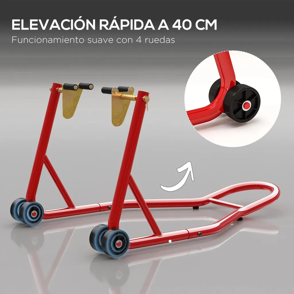 Support moto avant acier rouge pour stabiliser et réparer sans effort - 6