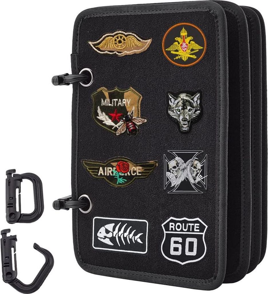 1 Set Taktischer Militär-Patch-Halter, 4 Lose Blätter Patches Abzeichen Display Stoff Goldstange Kampf Moral Patch Halter Platte Velcro Zeichen f...