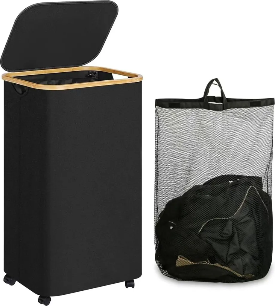 Royale Panier à linge à roues 100L pliable : le grand format pratique