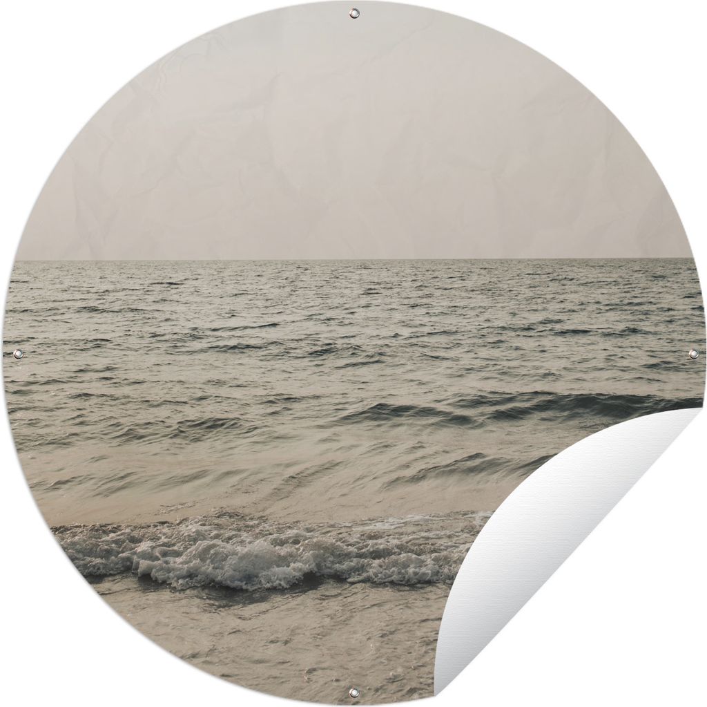 MuchoWow Gartenposter Outdoor-Poster Rund Sommer - Meer - Grün Ø 120 cm Gartendeko Rundes Poster draußen