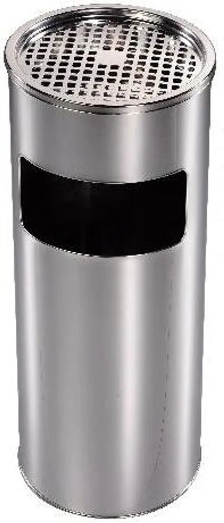 Corbeille à papier avec cendrier diamètre 24cm h.59cm en acier galvanisé