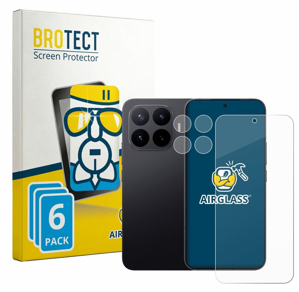 6x BROTECT Schutzglas für Xiaomi 17T Pro (Display+Kamera) Schutzfolie Panzer Folie Glas Display Schutz klar