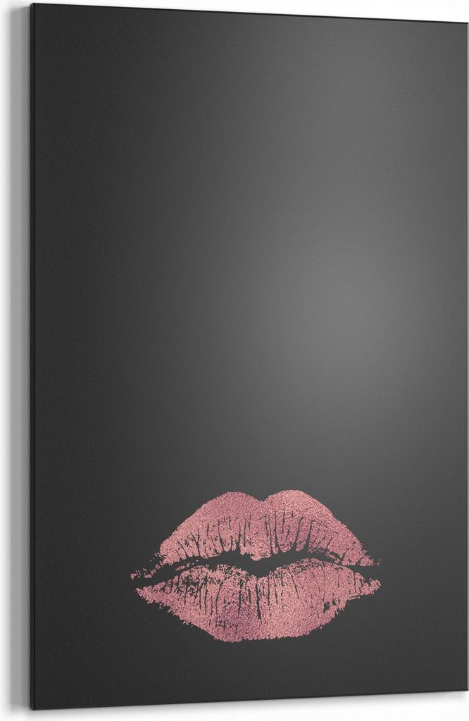 DEQORI Kreidetafel 60x90 cm 'Lippen in Rosé' bedruckt Tafel Kreide Wandtafel Schreibtafel