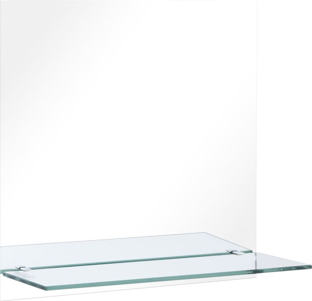 vidaXL Lustro ścienne z półką 60×60 cm szkło hartowane Zdjęcie produktu 