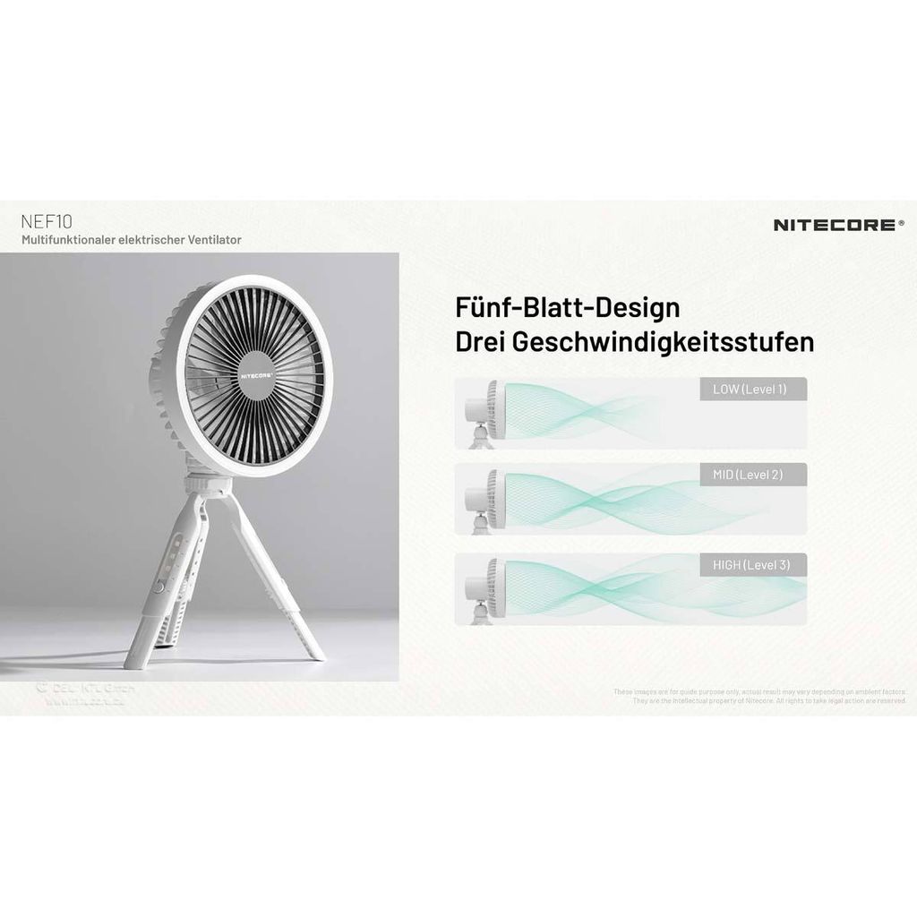 Nitecore NEF10 White Electric Fan LED Ring Light Ventilator Obrázek produktu 