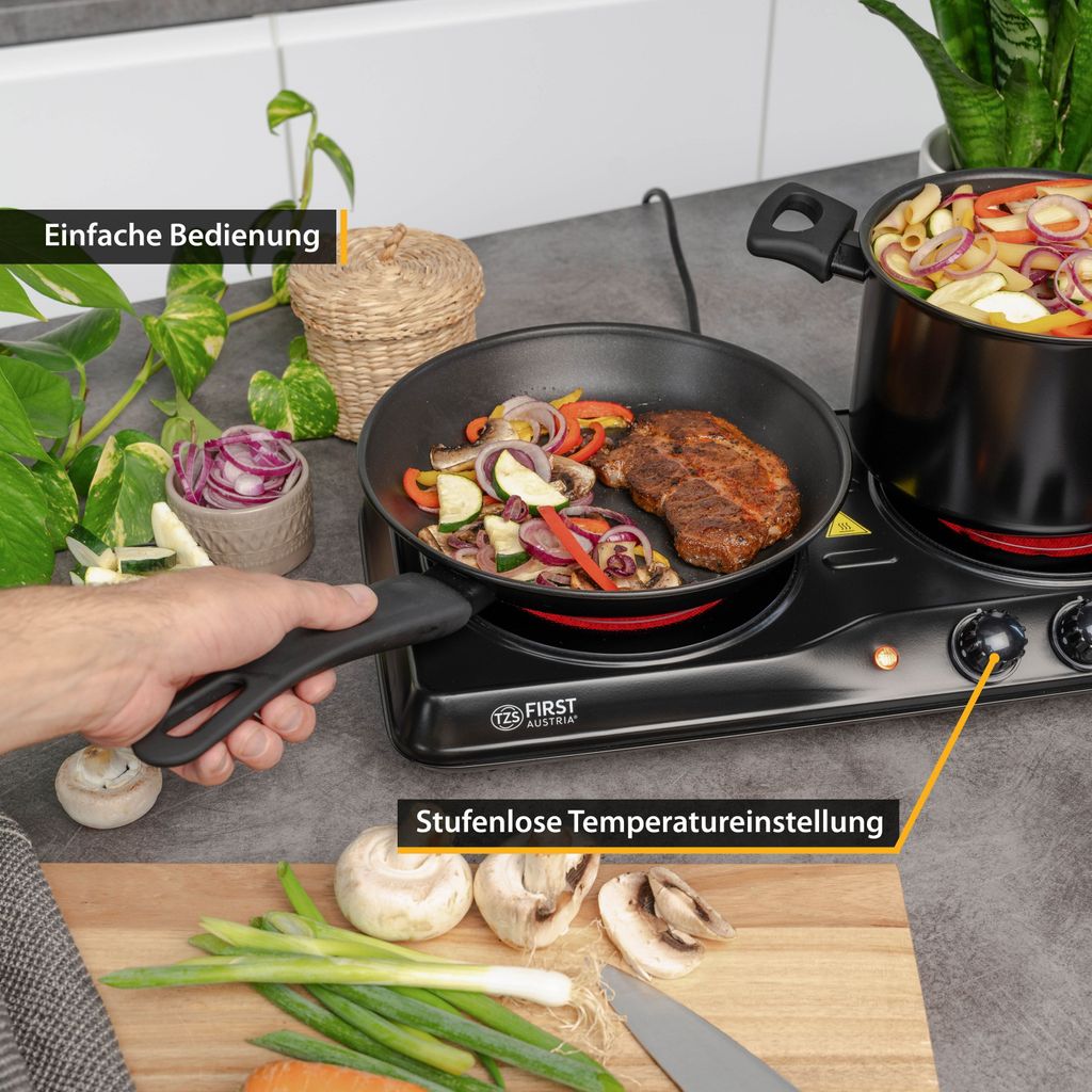 TZS First Austria Infrarot Kochplatte doppelt, elektrisch, Produktbild 6