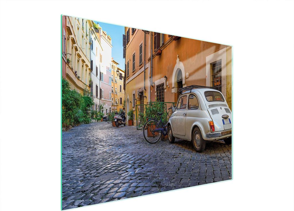 Glasschneidebrett aus gehärtetem Glas 52x40 cm mit Auto Motiv, kratzfest
