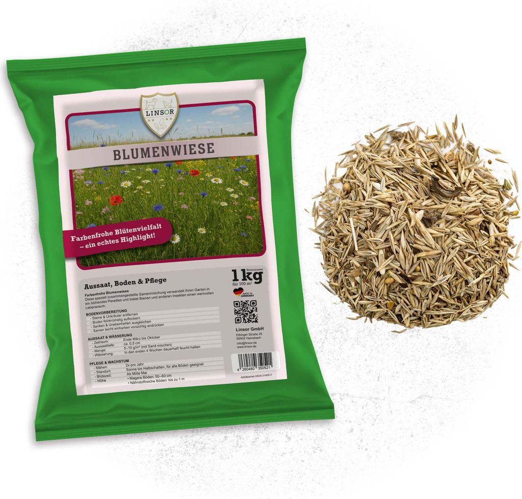 Blumenwiese Samen 1 kg – Wildblumenmischung für den Garten Produktbild 