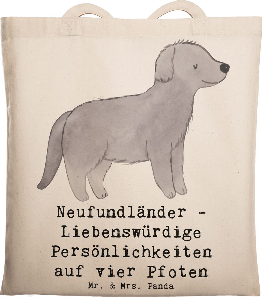 Mr. & Mrs. Panda dokumententasche Neufundländer Persönlichkeiten - Transparent - Geschenk, loyal, Hunde mit viel Energie, Shopping Tasche, Hund, ...