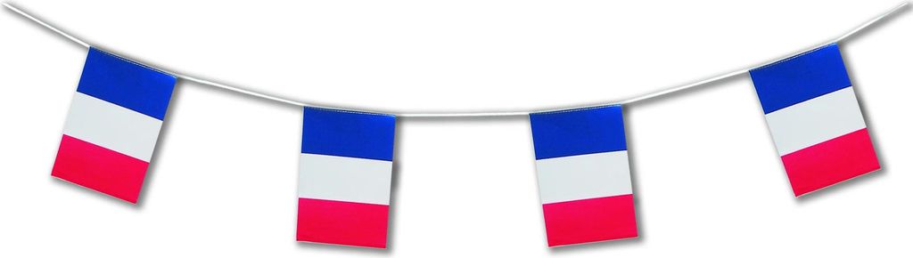 Französische Flaggen-Girlande Frankreich-Fanartikel 5m - Einheitsgröße