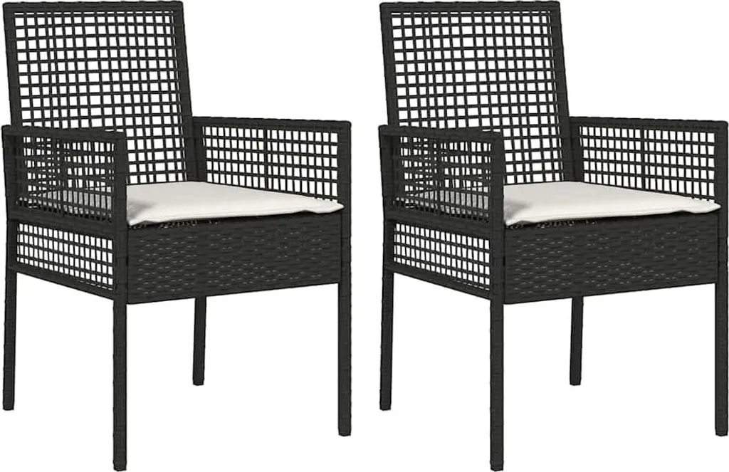 Chaise de jardin pour balcon ou terrasse lot de 2 chaises noires 53 cm