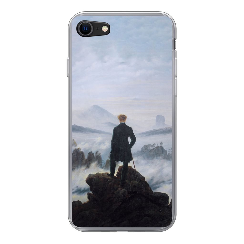 MuchoWow Handyhülle Schutzhülle Hülle für iPhone 7 Der Wanderer über dem Nebelmeer - Caspar David Friedrich - Kunstwerk Silikon Softcase Han...