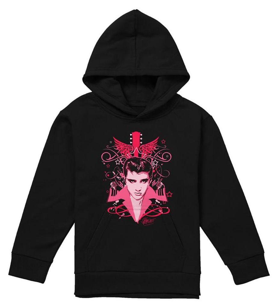 Elvis Presley - "Lets Face It" Kapuzenpullover für Kinder TV33149 (128) (Schwarz)