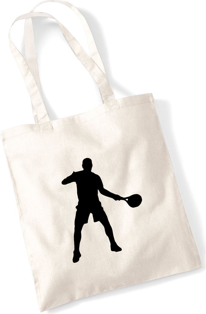 Huuraa Jutebeutel Tennis Silhouette 10 Liter Natural Baumwolle Tasche Geschenkidee