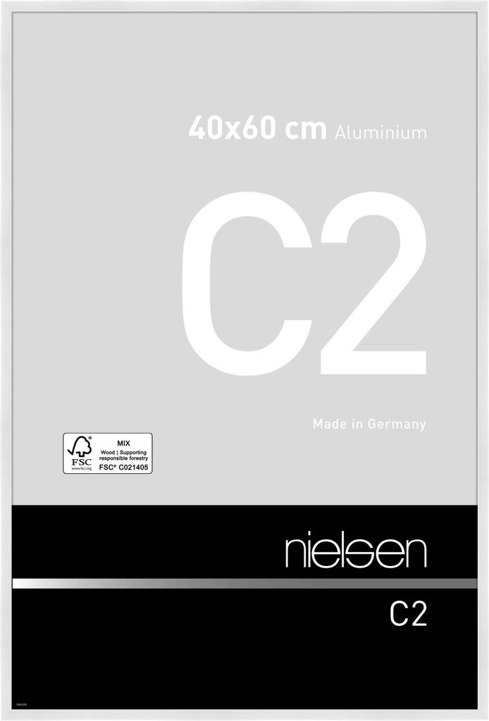 nielsen Aluminium Bilderrahmen C2, 40x60 cm, Weiß Glanz Produktbild 