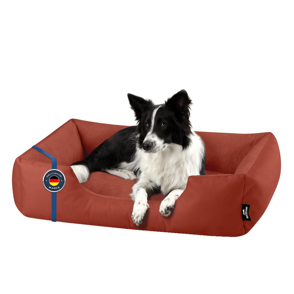 BedDog Hundebett ZARA,(L) ca. 80x65x18cm,HAZELNUT (ziegel)