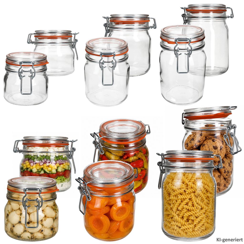 12er Set Odin Einmachglas 1L 0,75L 0,5L Bügelverschluss Produktbild 