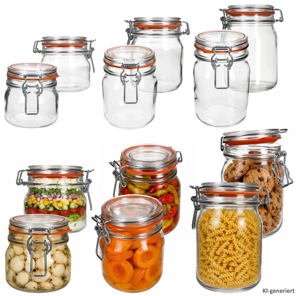12er Set Odin Einmachglas 1L 0,75L 0,5L Bügelverschluss