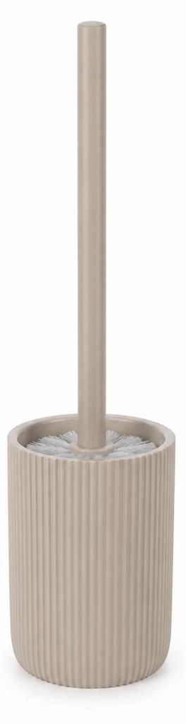 SAMOS WC-Garnitur Taupe Polyresin gerippt Toilettenbürste Produktbild 