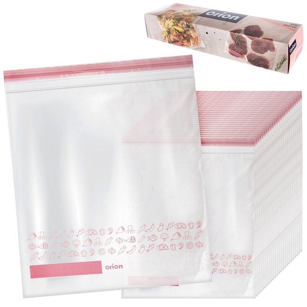 Plastikbeutel mit dichtem Verschluss für Kühl- und Gefrierschrank, 25er-Pack