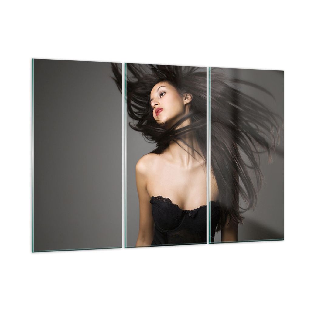 Bilder auf glas - Schönheit Mode Modell posieren - 105x70cm - Glasbilder - Wandbilder - Kunstdruck - zum Aufhängen bereit - Wanddekoration aus Gl...