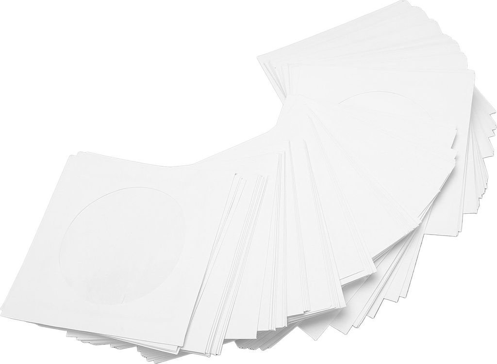 100er-Pack CD-DVD-Hüllen, Umschläge, dicke, wiederverwendbare, staubdichte Disc-Hüllen mit Klappe und transparentem Fenster für 8-cm-Miniatur-D...