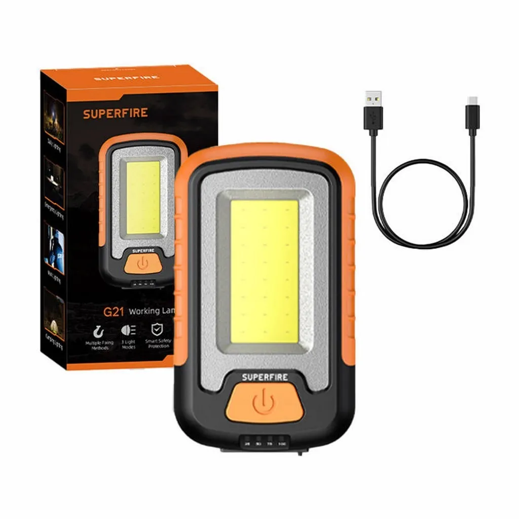 Lampe de mécanique pour garage Superfire G21 650lm USB pliable et pro