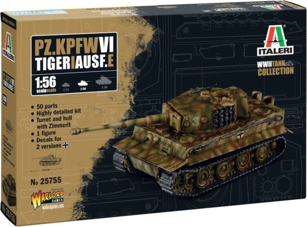 Tank Tiger I Ausf. E 1:56 Italeri Maquette Plastique Haute Précision