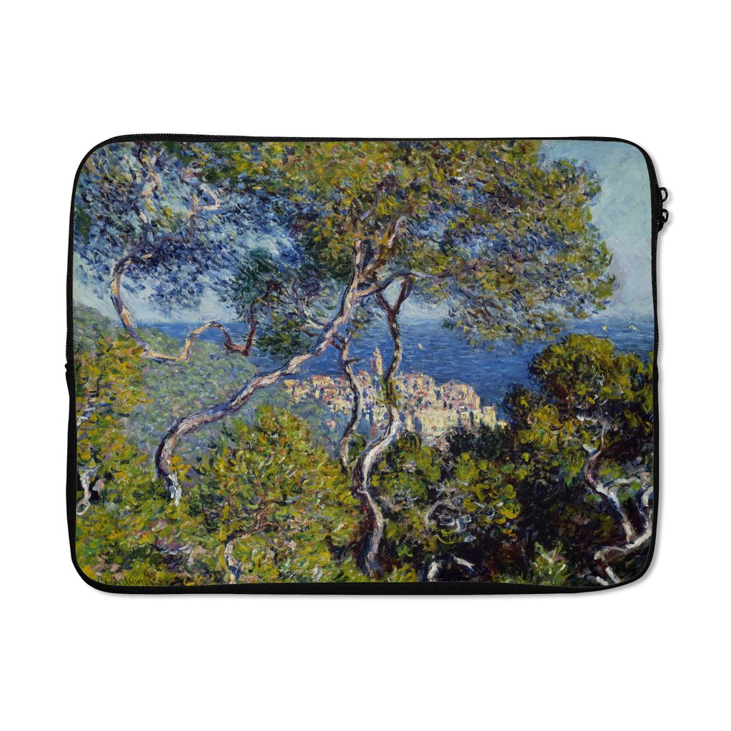 MuchoWow Laptop Hülle 17 Zoll Laptoptasche Bordighera - Gemälde von Claude Monet - Zipper - Schutzabdeckung